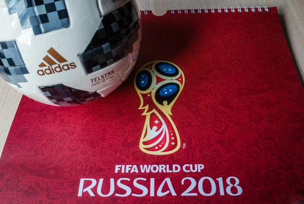 Abril 2018 Moscou Rússia Bola Oficial Copa Mundo Fifa 2018 — Fotografia de Stock