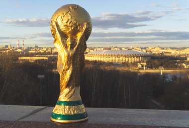 13 Nisan 2018 Dünya Kupası Moskova'da Lujniki Stadyumu zemin karşı Moskova, Rusya Trophy.