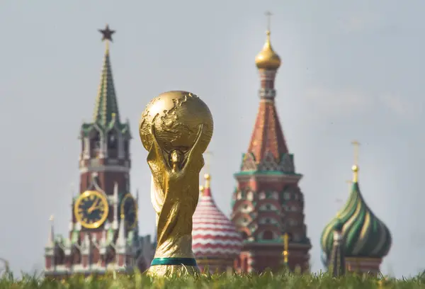 Abril 2018 Moscú Rusia Trofeo Copa Mundial Fifa Plaza Roja — Foto de Stock