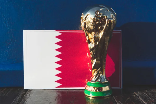 2018 Június Moszkva Oroszország Trófea Fifa World Cup Háttérben Katar — Stock Fotó