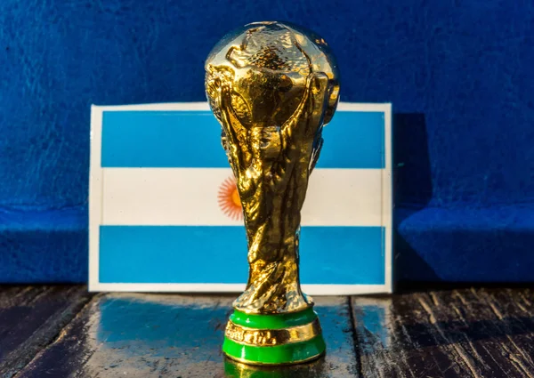 Juni 2018 Moskou Rusland Fifa World Cup Trofee Achtergrond Van — Stockfoto
