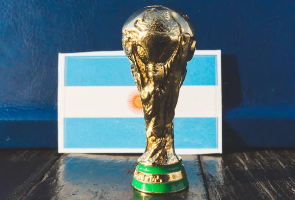2018 Június Moszkva Oroszország Fifa World Cup Trófea Háttérben Argentína — Stock Fotó