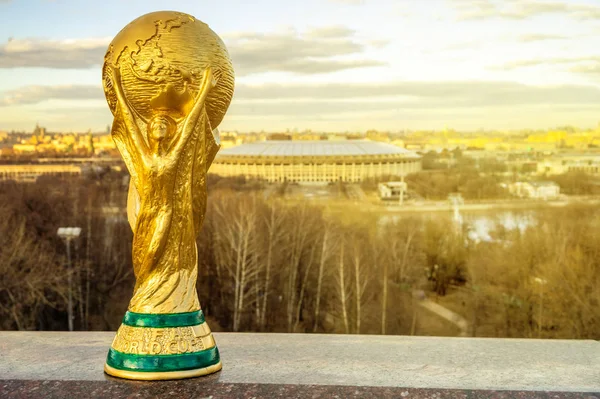 Április 2018 Ban Fifa World Cup Háttérben Luzsnyiki Stadion Moszkva — Stock Fotó