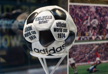 July 7, 2018, Moscow, Russia Official ball FIFA World Cup 1974 in West Germany Adidas Telstar durlast. clipart