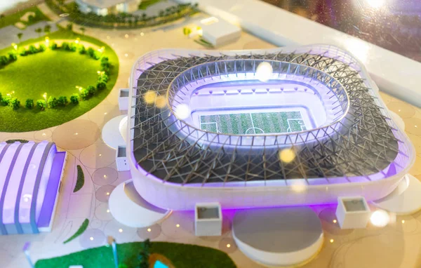 2018 모스크바 러시아 칼리파 경기장의 모형에는 Fifa 2022 카타르에서의 — 스톡 사진