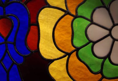 Soyut çiçek desenli renkli mozaik