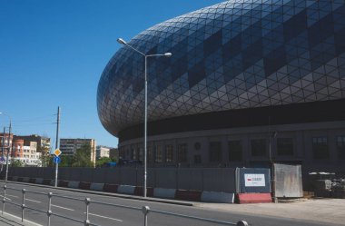 4 Mayıs 2018 Moskova, Rusya inşaat çok amaçlı stadyum Vtb Arena Moskova'daki eski Dinamo Stadyumu sitede. 