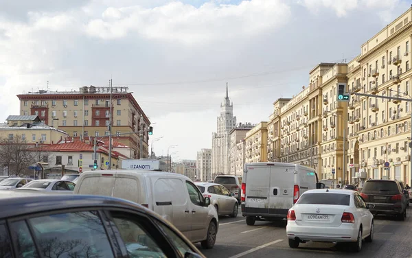 Марта 2018 Москва Россия Автомобильное Движение Садовом Кольце Москве — стоковое фото