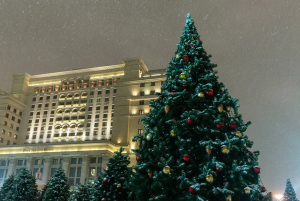 Dicembre 2017 Mosca Russia Alberi Natale Piazza Manezh Mosca — Foto Stock