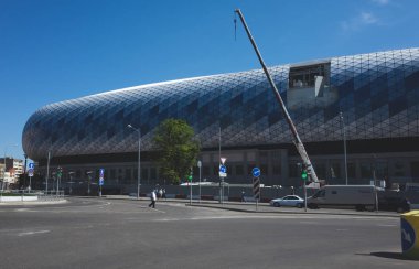 4 Mayıs 2018 Moskova, Rusya inşaat çok amaçlı stadyum Vtb Arena Moskova'daki eski Dinamo Stadyumu sitede. 
