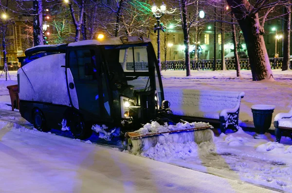 Carro Comum Limpa Neve Parque — Fotografia de Stock