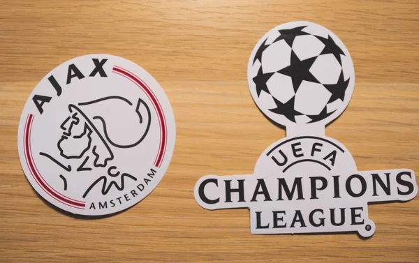 December 2018 Nyon Switzerland Logo Football Club Ajax Amsterdam Uefa — Stock Photo, Image