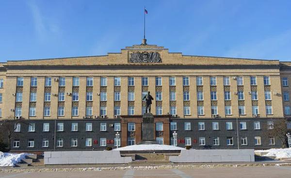 February 2018 Orel Russia Monument Vladimir Lenin Building Regional Administration — Stock Photo, Image