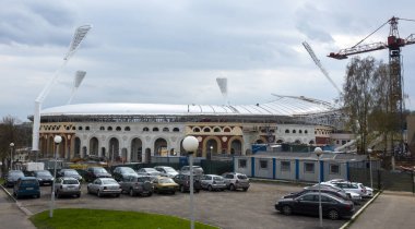 28 Nisan 2018, Minsk, Belarus. 2 Avrupa Oyunları 2019 rekabeti barındıracak Minsk, stadyum 