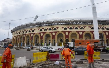 28 Nisan 2018, Minsk, Belarus. 2 Avrupa Oyunları 2019 rekabeti barındıracak Minsk, stadyum 