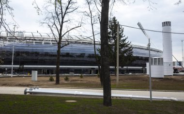28 Nisan 2018, Minsk, Belarus. 2 Avrupa Oyunları 2019 rekabeti barındıracak Minsk, stadyum 