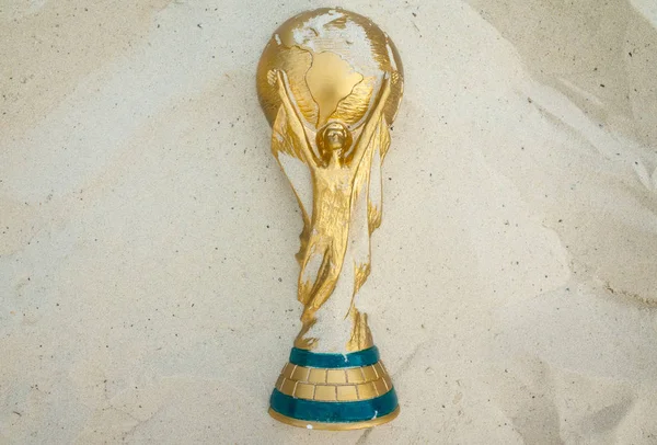 2019 Május Doha Katar Fifa Világkupa Trófea Homokon Fifa 2022 — Stock Fotó