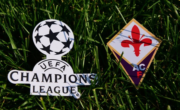 Septiembre 2019 Estambul Turquía Emblema Del Club Fútbol Italiano Fiorentina — Foto de Stock
