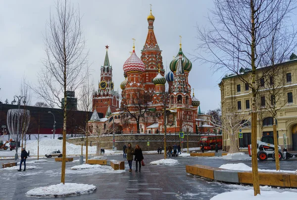 January 2018 Moscow Russia Church Intercession Moat Basil Cathedral Moscow — Stock Photo, Image