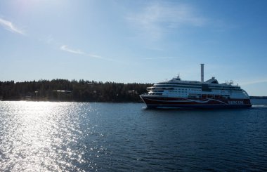 22 Nisan 2019, Stockholm, İsveç. Finlandiya nakliye gemisinin hızlı yolcusu ve feribotu Viking Hattı Viking Grace ile ilgilidir..