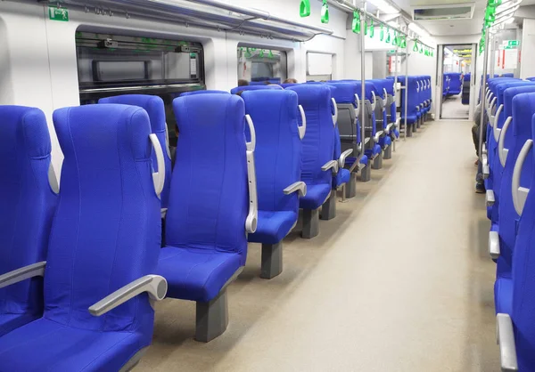 Asientos Azules Vagón Tren Alta Velocidad — Foto de Stock