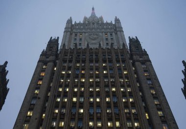 Moskova 'daki Rus Dışişleri Bakanlığı binasının manzarası.
