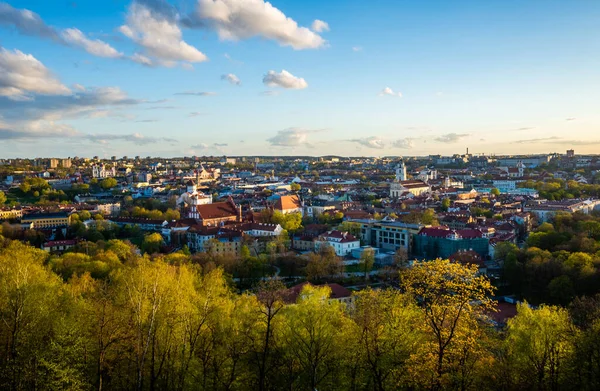 April 2018 Vilnius Litouwen Uitzicht Oude Stad Vilnius Vanaf Three — Stockfoto