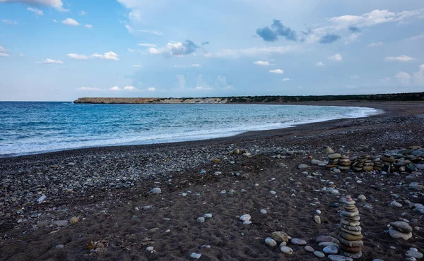 Playa Guijarros Costa Mediterránea Península Akamas Isla Chipre — Foto de Stock