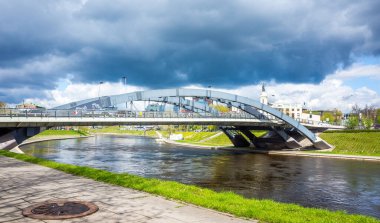 27 Nisan 2018 Vilnius, Litvanya, Vilnius Viliya Nehri.