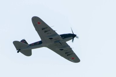 30 Ağustos 2019. Zhukovsky, Rusya. İkinci Dünya Savaşı 'nın Sovyet saldırı uçağı Il-2 Uluslararası Havacılık ve Uzay Salonu MAKS 2019.