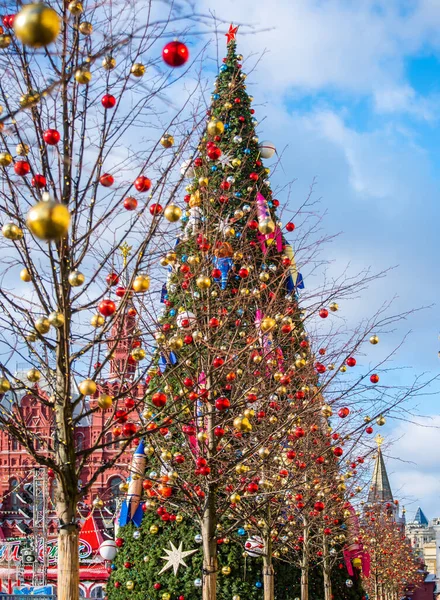 February 2020 Moscow Russia New Year Tree Red Square Moscow — Stock Photo, Image