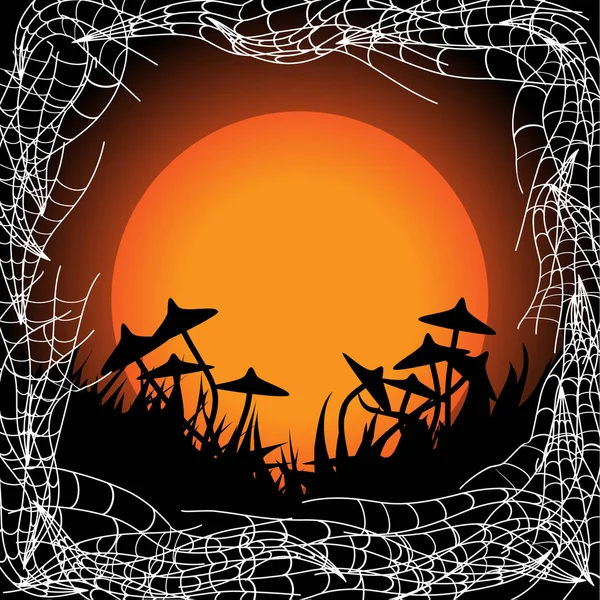 Cadılar Bayramı tatili için mantar ile Ürpertici çerçeve