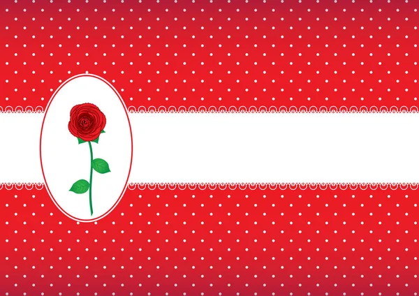 Κάρτα με πουά με τριαντάφυλλο — Διανυσματικό Αρχείο