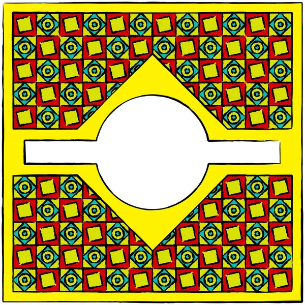 Gezeichneter Kubismus ornamentaler Rahmen — Stockvektor