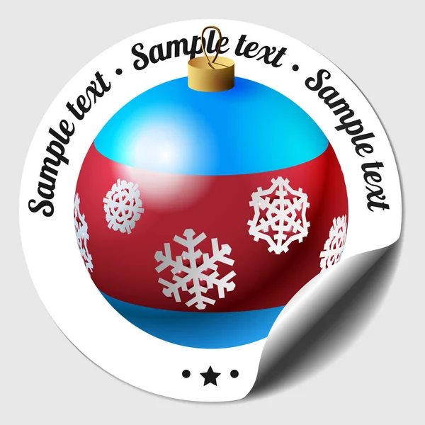 Christmas bauble sticker — Stock Vector