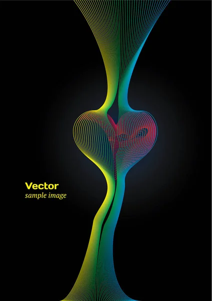 Carte vectorielle coeur filaire avec technologie et thème d'amour — Image vectorielle