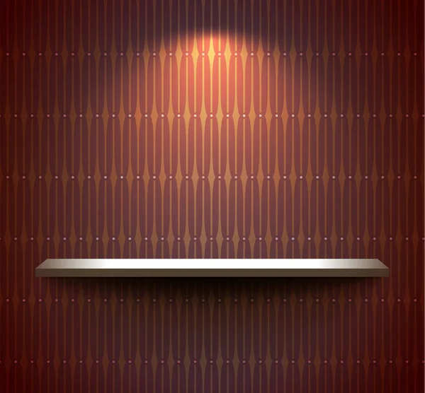 Étagère sur le mur brun — Image vectorielle