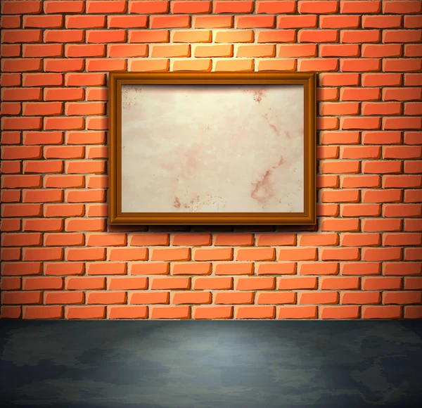 Brick wall with frame — Stock Vector