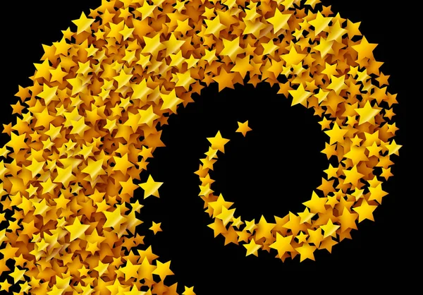 Золоті зірки блищають розкидані на чорному на листівці святкування — стоковий вектор