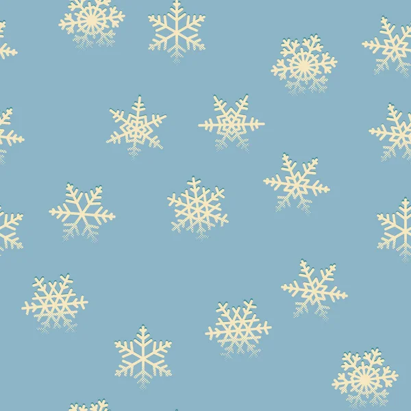 Flocos de neve sem costura padrão retro para férias de Natal de inverno — Vetor de Stock