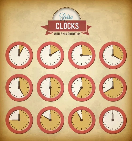 Zbiór zabytkowych zegarów — Wektor stockowy