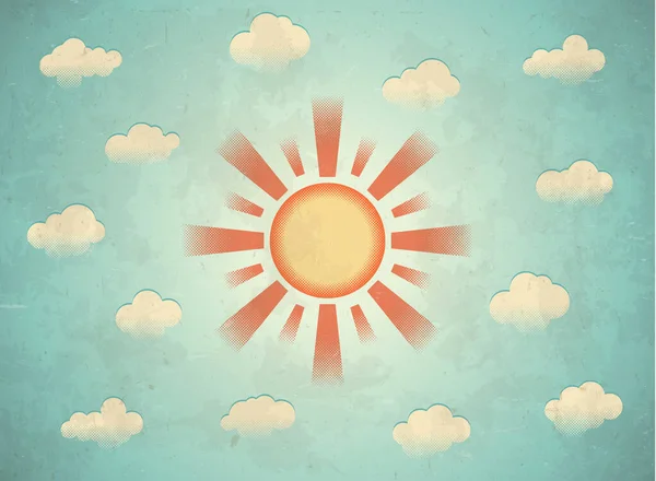 Винтажная карта с солнцем — стоковый вектор