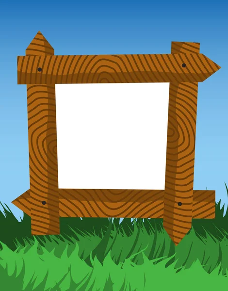 Frame made of fence logs — Stock Vector