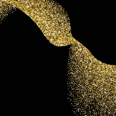 Glitter soyut dalga dağınık altın nokta