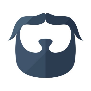 Sakal düz simgesi hipster bıyıklı