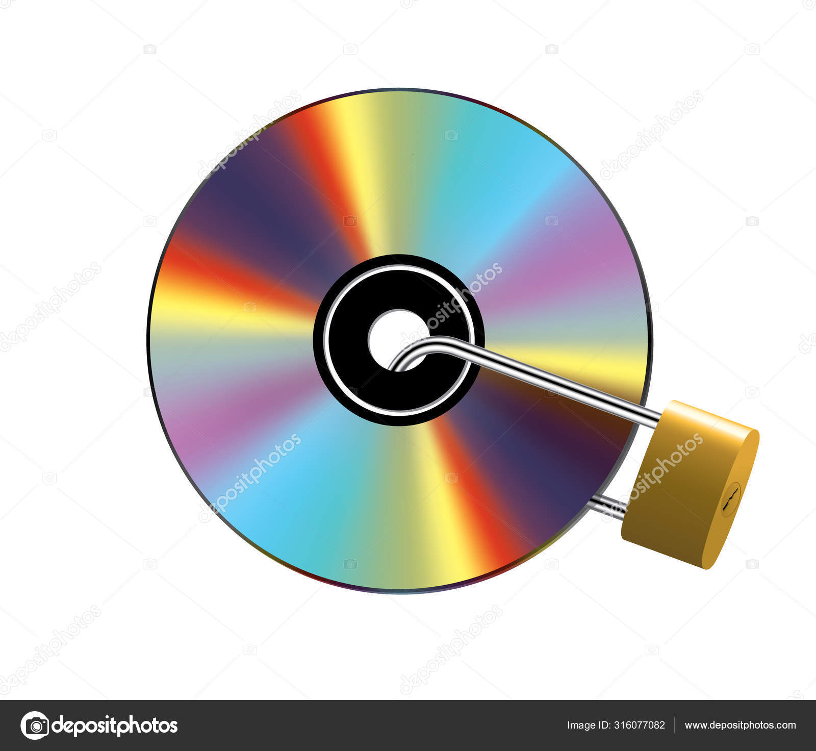 Locked CD — Stock Vector © swillklitch 316077082