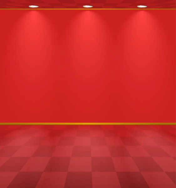 Red lightened room — Stock Vector