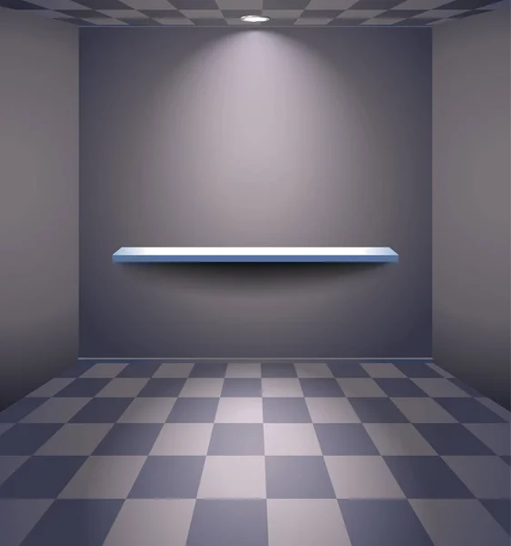 Chambre grise avec étagère — Image vectorielle