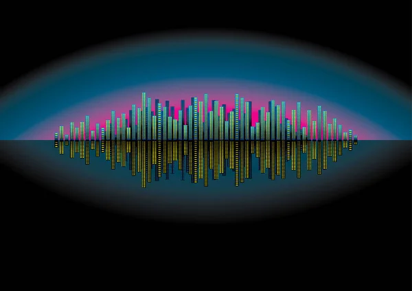 Nocne miasto odbite — Wektor stockowy