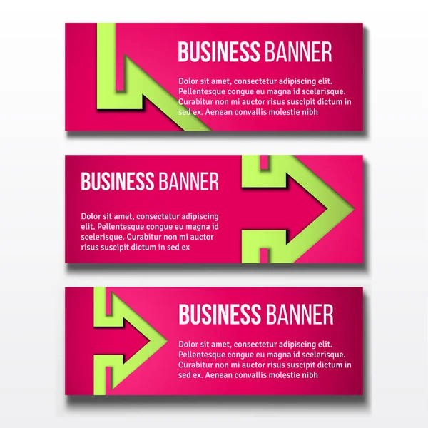 Conjunto de três banners de negócios —  Vetores de Stock